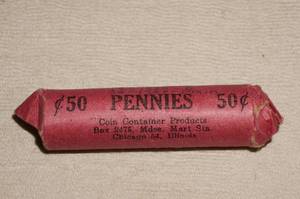 lot 114 image: Roll of Wheat Pennies - 1920 PDS