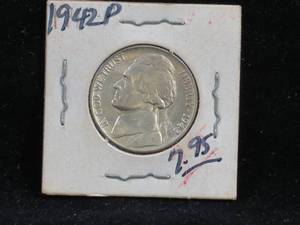 lot 103 image: 1942-P Silver Wartime Nickel