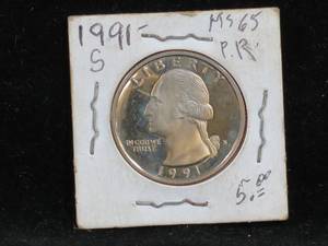 lot 105 image: 1991-S Washington Quarter - Proof