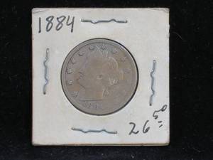 lot 108 image: 1884 US Liberty Nickel - Good Detail