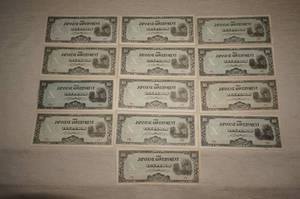 lot 150 image: 13 Pieces of Japanese Emergency Currency - PK Ten Pesos