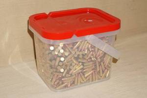 lot 14 image: Federal Bucket of .22 LR Ammo - Over 1300 Rounds