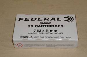 lot 19 image: 20 Rounds Federal 7.62x51mm (.308) 149 Grain FMJ Ammo
