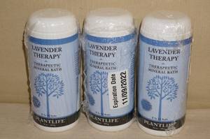lot 40 image: (3) 16 Oz Plantlife Lavender Therapy Mineral Baths