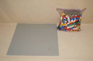 lot 72 image: Large LEGO Baseplate with Additional Bricks
