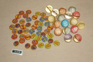 lot 81 image: Religious Buttons and Super Bouncy Balls