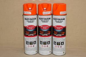 lot 105 image: 3 Cans of Rust-Oleum Industrial Line Spray Paint