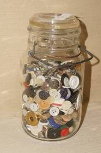 lot 145 image: Glass Jar with Assorted Buttons