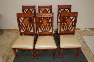 lot 180 image: 6 Wood Kitchen Chairs