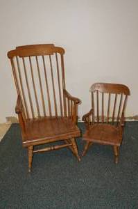 lot 183 image: 2 Vintage Rocking Chairs - Nichols & Stone