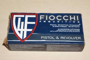 lot 20 image: Box of 50 Fiocchi .40 S&W 165 Gr FMJTC Ammo