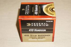 lot 30 image: Box of 20 Federal .410 Handgun 2-12 Buckshot Ammo