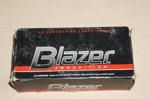 lot 37 image: Box of 50 Blazer 9mm Luger 115 Gr FMJ Ammo