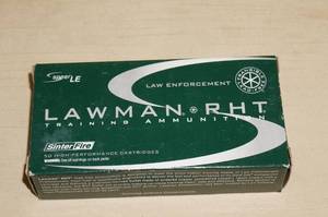 lot 43 image: Box of 50 Speer LE Lawman RHT .357 Sig 100 Gr Ammo