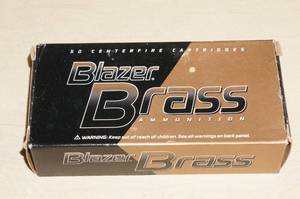 lot 54 image: Box of 50 Blazer Brass .40 S&W 180 Gr FMJ Ammo