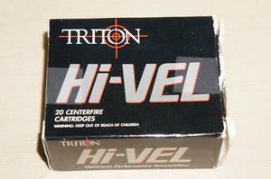 lot 55 image: Box of 20 Triton Hi-Vel .40 S&W 135 Gr JHP Ammo