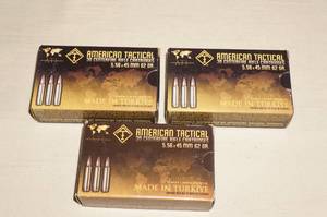lot 73 image: 90 Rounds of American Tactical 5.56 x 45 62 Gr Ammo