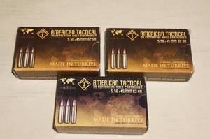 lot 74 image: 90 Rounds of American Tactical 5.56 x 45 62 Gr Ammo