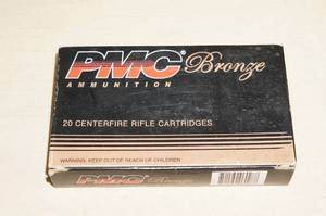 lot 81 image: Box of 20 PMC Bronze .308 Win (7.62 NATO) 147 Gr FMJ Ammo