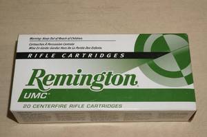 lot 93 image: Box of 20 Remington UMC 6.8mm Rem SPC 115 Gr MC Ammo