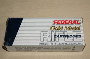 lot 107 image: Box of Federal Gold Medal .223 Rem Match 69 Gr HP Ammo