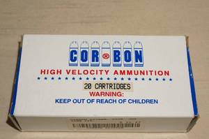 lot 108 image: Box of 20 Cor Bon .223 Rem 55 Gr JHP Ammo