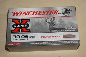 lot 114 image: Box of 20 Winchester .30-06 180 Gr Power Point Ammo