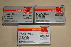 lot 120 image: (15) Winchester Super-X 12 Ga 2-34 4 Buck Shotshells