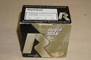 lot 132 image: Box of 25 Royal Buck 12 Ga 2-34 Shotshells