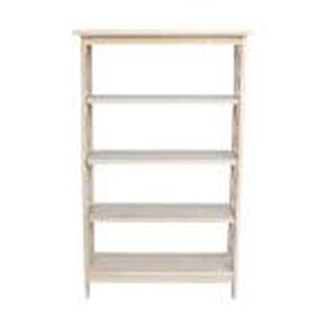 lot 317 image: 48 in. Unfinished Wood 4-shelf Etag...