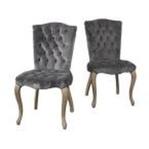 lot 339 image: Moira Charcoal New Velvet Tufted Di...