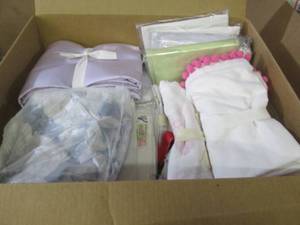 lot 9 image: Box of Assorted Curtain Panels...