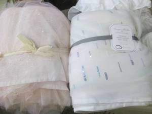 lot 21 image: 2 Embellished Twin Bedskirts Potter...