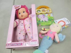 lot 43 image: Soft Baby Doll, Book, Mermaid...