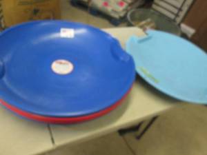 lot 141 image: 5 Flexible Flyer Saucer Sleds...