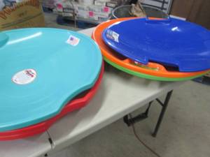 lot 146 image: 6 Assorted Plastic Saucer Sleds...