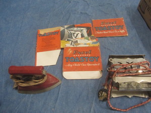 lot 40 image: Antique Toy Toaster & Iron