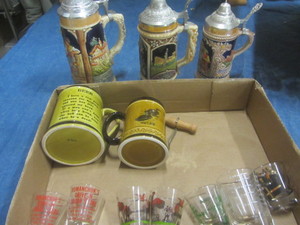 lot 43 image: Steins & Shot Glasses