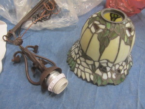lot 83 image: Leaded Glass Light Fixture