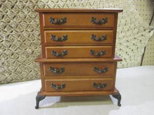 (FS) Wood Jewelry Box with Metal Le...