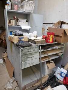 lot 189 image: Shop Workbench with Shelving and Drawers (Contents not included) 63x48x36