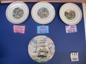 lot 145 image: 3 Currier and Ives Collector Plates and Sailboat Great American Sailing Ships Collector Plate