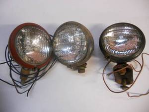 lot 99 image: 3 Antique Automotive Lights - Great Upcycle Project