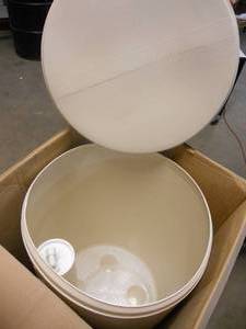 lot 39 image: Water Softener Brine System Almond Color as shown 18x33 - NEW in Box - never installed