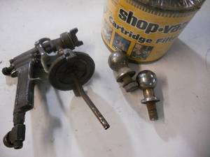 lot 108 image: Sprayer, Ball Hitches, Ship Vac WetDry Cartridge Filter