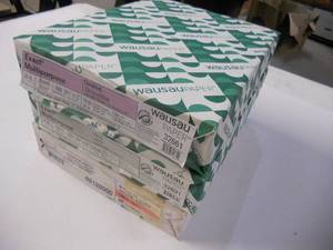 lot 76 image: Multipurpose 20# Bond 8-12x11 - 500 Sheets Orchid AND 500 Sheets Gray AND 500 Sheets Cherry