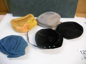 lot 129 image: 5 Antique Hats