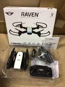 Sky Rider Raven Foldable Drone with GPS and Wi-Fi Camera, DRWG538B, Black in good&nbsp condition