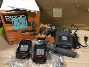 Ridgid R86116K 18 Volt Lithium Ion Half inch Cordless Compact Hammer Drill Kit  USED