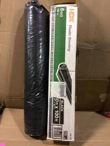 HDX 10 ft. x 100 ft. Black 6 mil Plastic Sheeting in good&nbsp condition